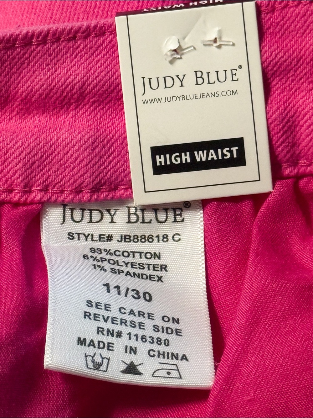 Judy Blue Pink Garment Dyed High Waist Flare Jeans 11/30 NWT - Picture 16 of 17